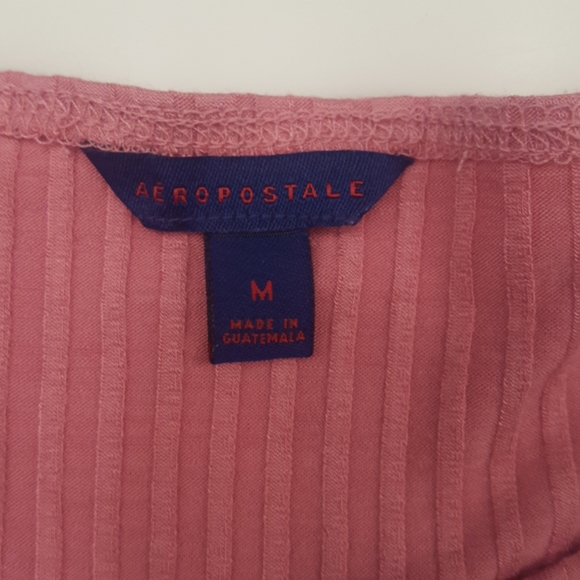 AEROPOSTALE PINK OFF SHOULDER CROP TOP - MED - Picture 3 of 4